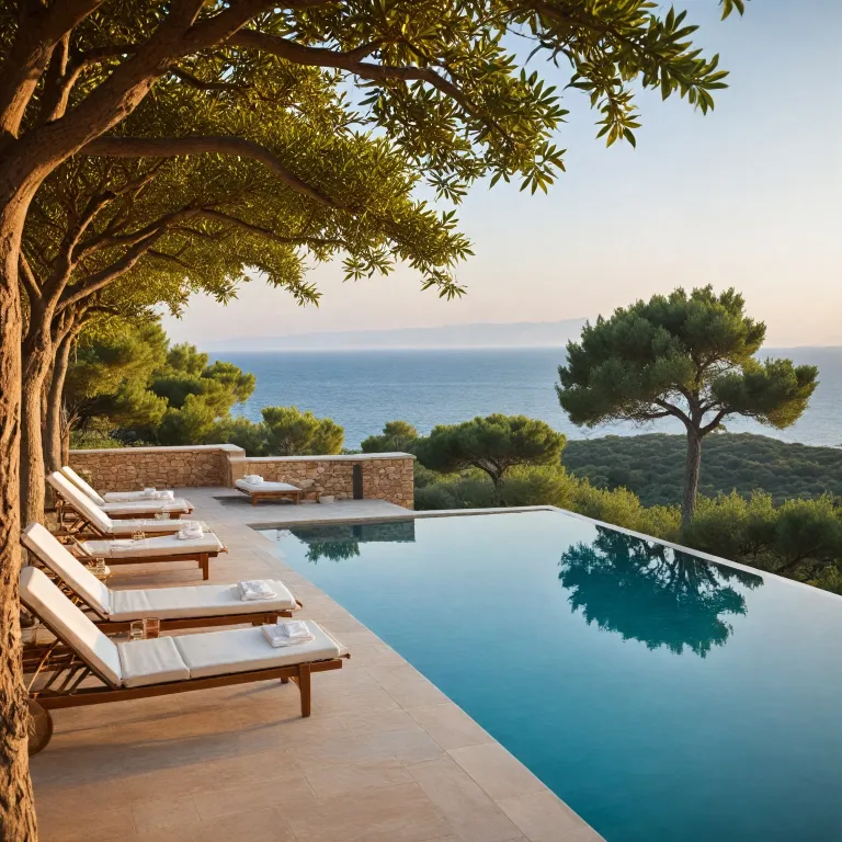 A serene hotel spa in Ramatuelle overlooking the Mediterranean